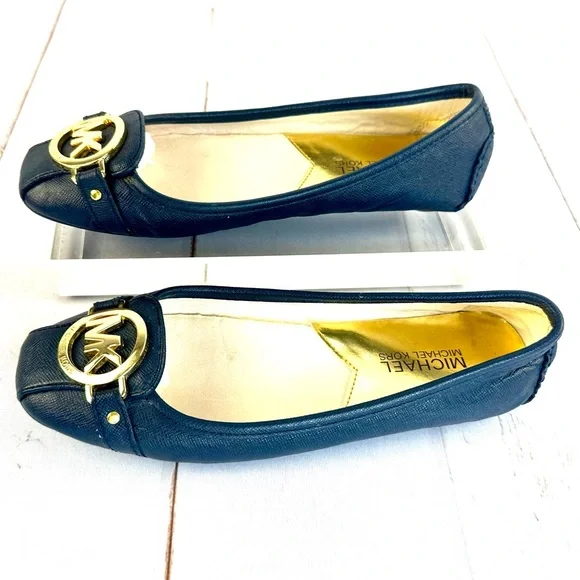 Michael Kors Navy Blue Fulton Moccasin Ballet Flat Size 9.5 - Picture 4 of 15